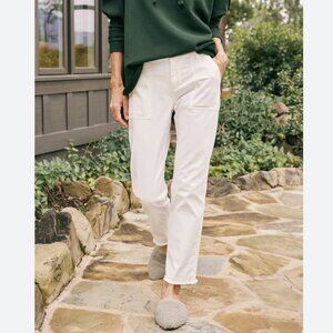 Frank & Eileen BLACKROCK Utility Pant ITALIAN PEACHED TWILL Size: 6 Chalk